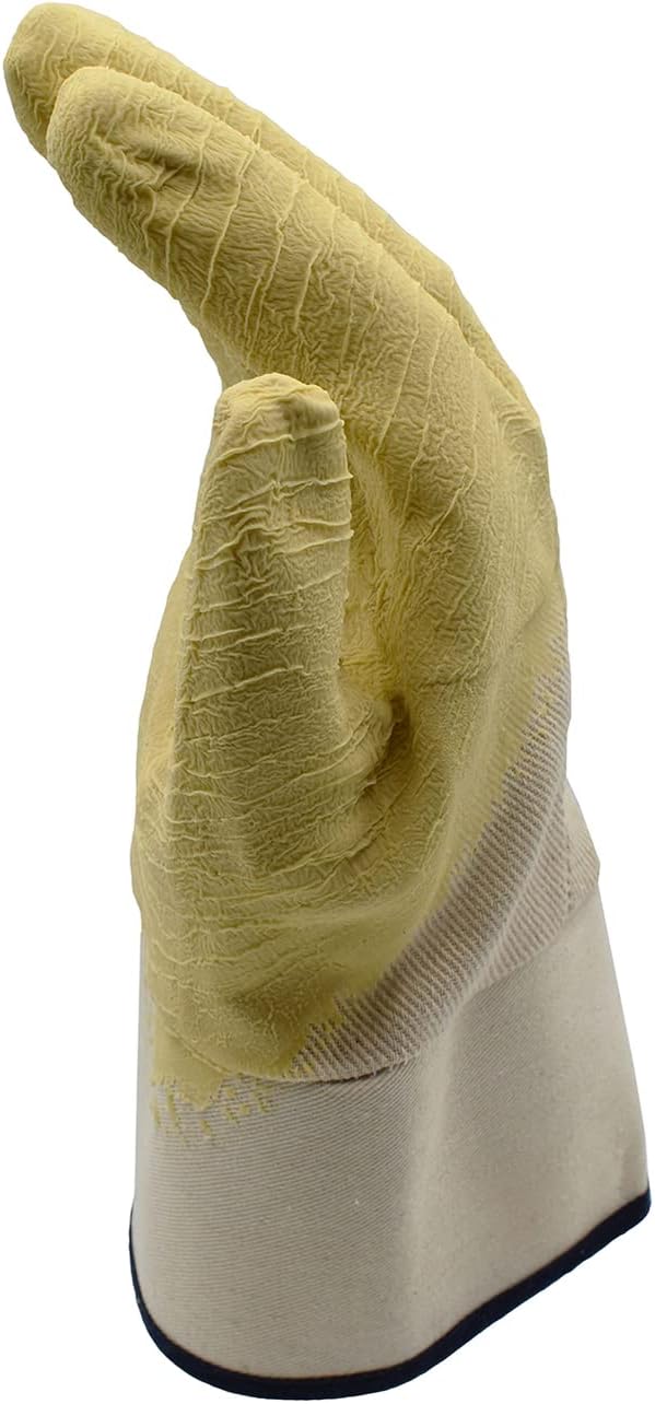 Cordova 5600 Ruffian Premium Rubber Dipped Gloves, Canvas Lined, Crinkle Finish, Safety Cuff, Large, 12-Pack Bulk Work Gloves