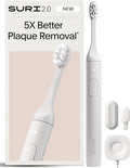 SURI 2.0 New Sonic Electric Toothbrush with Pressure Sensor | 1 Month+ Battery | Electric Toothbrush for Adults | Travel Toothbrushes | Tooth Brush | White