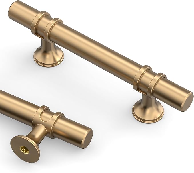 Asidrama 20 Pack 3 Inch(76mm) Champagne Bronze Cabinet Pulls Heavy-Duty Solid Kitchen Cabinet Handles Champagne Gold Drawer Hardware for Bathrooms Cabinets