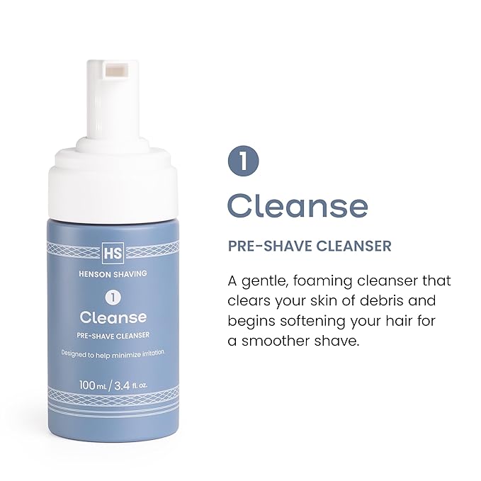 Henson Shaving Skin Care Combo – 3-Step Shaving Kit for Men with Cleanser, Shaving Cream & Post-Shave Balm – Gentle Grooming Kit for Smooth, Irritation-Free Shaves – 3.4 oz Each