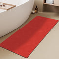 TYUU Christmas Bath Mat, Red Bathroom Rugs Non Slip Washable Thin Absorbent Bath Mat Fits Under Door Bathroom Floor Mat Perfect for Bath, Shower, or Sink 24"x60" Red