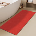 TYUU Christmas Bath Mat, Red Bathroom Rugs Non Slip Washable Thin Absorbent Bath Mat Fits Under Door Bathroom Floor Mat Perfect for Bath, Shower, or Sink 24"x70" Red