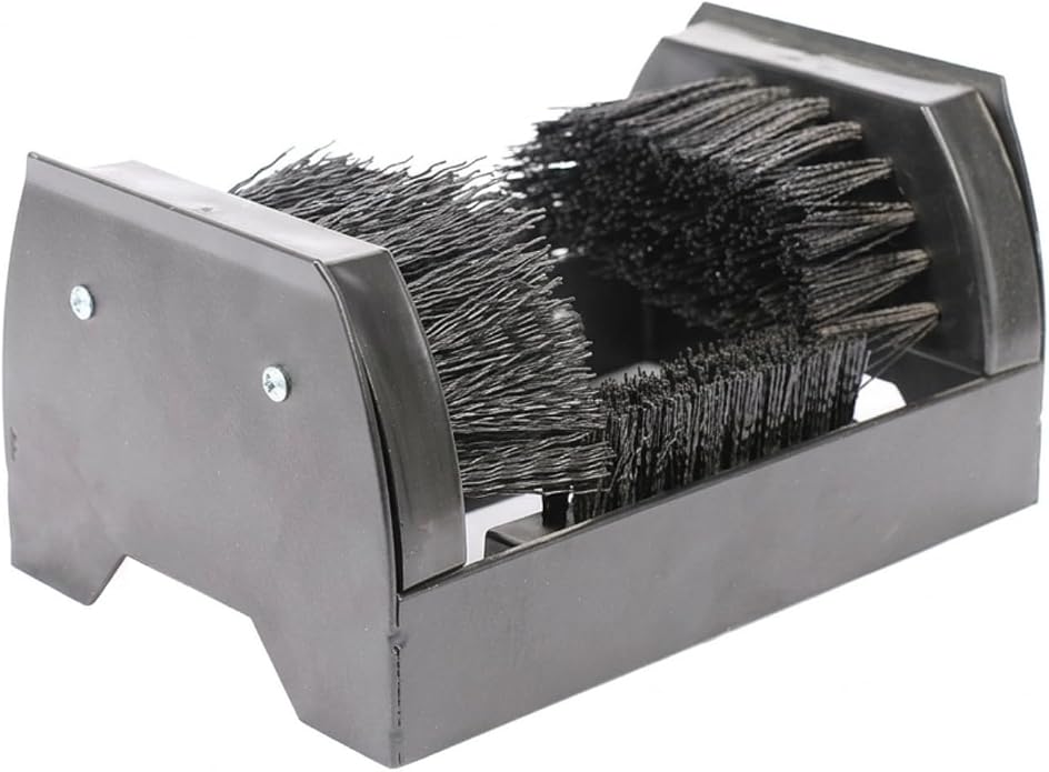 Golf Shoe Cleaner With Stand Portable Shoe Brush Station Metal Frame Nylon Bristles Hard Base Scrubs Soles And Sides suitable for golf course entryways club facilities practice areas