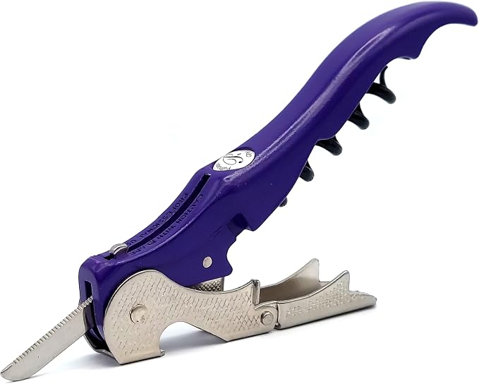 Pulltap's Genuine Slider Boss 150 Waiter's Corkscrew – Double-Hinged Wine Key with Sliding Foil Cutter – Patented Design – Made in Spain – Violeta (Violet)