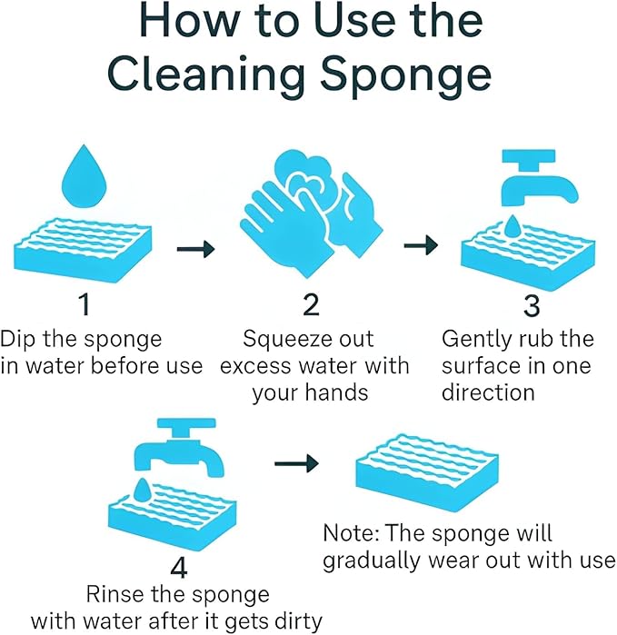 Magic Eraser Cleaning Sponge | Pack of 4 | Chemical-Free, Multi-Purpose Wipe for Effortless Cleaning of Kitchen, Bathroom, Walls, Shoes & More – Tough on Stains, Gentle on Surfaces (AA)