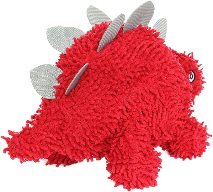 MIGHTY Tuffy Microfiber Medium Ball Stegosaurus Dog Toy | Ultra Durable Plush Toy with Multiple Layers & Reinforced Seams , Washable and Floats , Mighty® Construction