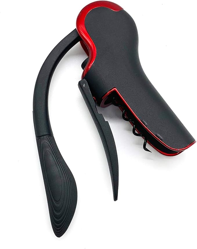 KEISSCO Wine Opener Compact Vertical Corkscrew Wine Bottle Opener with Built-in Foil Cutter