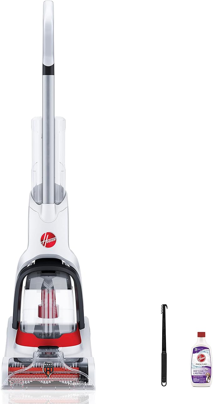 Hoover PowerDash Pet+ Compact Carpet Cleaner, Lightweight Carpet Shampooer | Heatforce Faster Drying, Pet Brush Roll, Use with a Carpet Cleaner Solution for a Bright, Refreshed Home