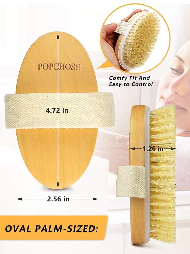 POPCHOSE Fabric Shaver, Rechargeable Lint Remover with 6-Blades and Electrostatic Brush, Dry Brushing Body Brush