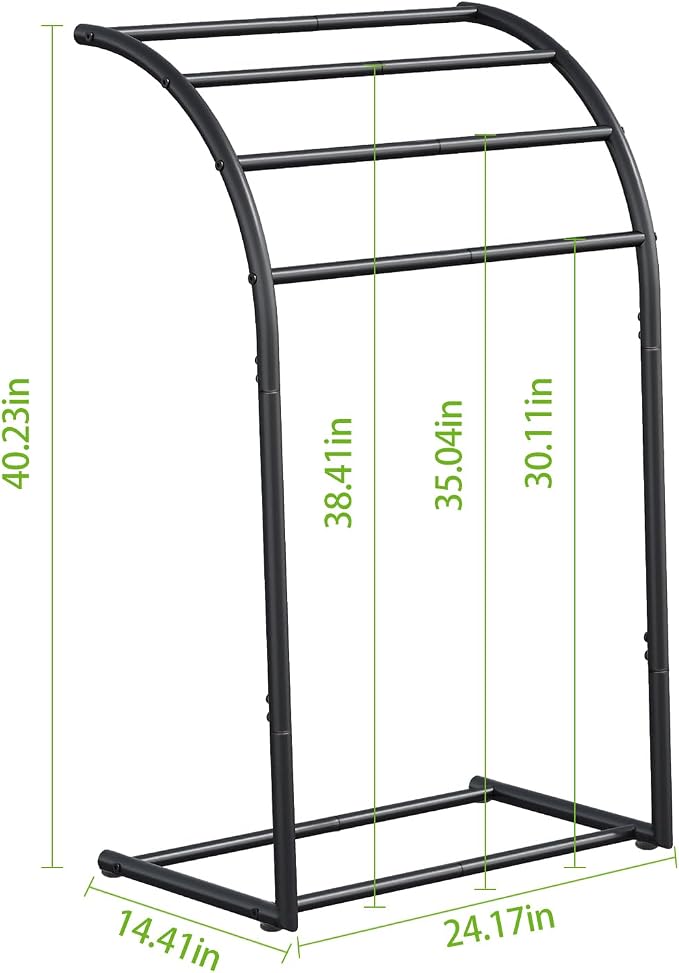 YINMIT Free Standing Towel Rack, Pool Towel Rack Outdoor, 4 Tier Towel Racks for Bathroom, Metal Blanket Rack, Blanket Display and Towel Drying Rack