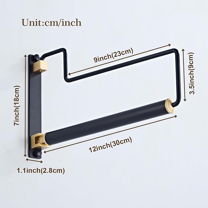 Folding Clothes Hanger Drying Rack Black Wall-Mounted Clothes Organizer for Laundry Room Closet Storage