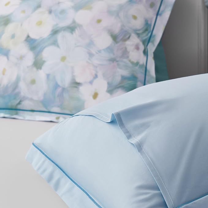 OAITE Duvet Cover Set Queen Size Oil Painting Pattern Ultra Soft 100% Cotton Duvet Cover Sets 3-PC, Breathable Duvet Cover with Zipper Closure & Corner Ties