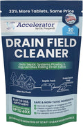 Accelerator by Dr. Pooper Drain Field Cleaner Tablets (20 Count) - Septic Tank Treatment for Clogs, Odor & Sludge - 90% Less Plastic - 10 Month Supply - Aerobic & Anaerobic Systems - Easy Flush