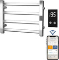 Topdattion Smart Wireless Electric Towel Warmer | Blade Thin 4 Bar Design | Hardwired & Plug-in | Alexa & Google Home Compatible | Brushed Finish