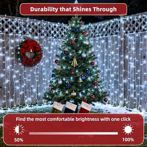 240ft Outdoor Christmas Lights, 750 LED Super Long String Lights 12 Modes & Timer Memory, Dimmable Outsite Waterproof Light Strings for Xmas Tree Garden Wedding Party Holiday Decorations Cool White