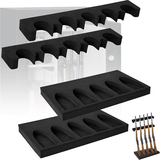 OCQOTAT Gun Rack for Gun Storage, Gun Safe Accessory for Shotguns, Gun Holder in Gun Cabinet, Shotgun Rest, Foam Material with Magnetic Strip and Hook Strip, Gifts for Hunters