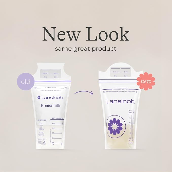 Lansinoh Breastmilk Storage Bags, 300 Count, Baby Essentials, Fast Freeze & Thaw Breast Milk Bags for Baby Bottle Feeding, Superior Strength & Stretch, 6 Ounce