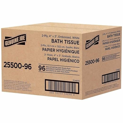 Genuine Joe - GJO2550096 2-ply Standard Bath Tissue Rolls (Pack of 96 Rolls)