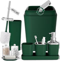 XLHOMO Bathroom Set, 9PC Bathroom Accessory Set, Green Bathroom Accessories, Green Bathroom Set, Trash Can, Soap Dispenser for Home Decor