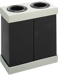 Safco Trash Can Recycle Bin Combo, 28 Gallon Each (2 Bin), At Your Disposal Recycling Center, Black/Grey
