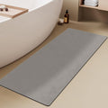 TYUU Bathroom Mat Quick Dry, Bathroom Rugs Non Slip Washable Thin Absorbent Bath Mat Fits Under Door Bathroom Floor Mat Perfect for Bath, Shower, or Sink 17"x59" Light Grey