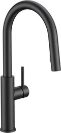 FORIOUS Kitchen Faucet with Pull Down Sprayer, Classic Matte Black, Single Handle High Arc Stainless Steel Kitchen Sink Faucet, 1 or 3 Hole Deck Mount for RV, Bar, Farmhouse, Laundry, Outdoor