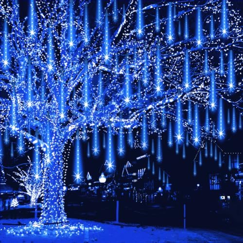Weepong Meteor Shower Christmas Lights Outdoor UL Certified 16Tubes 384LEDs