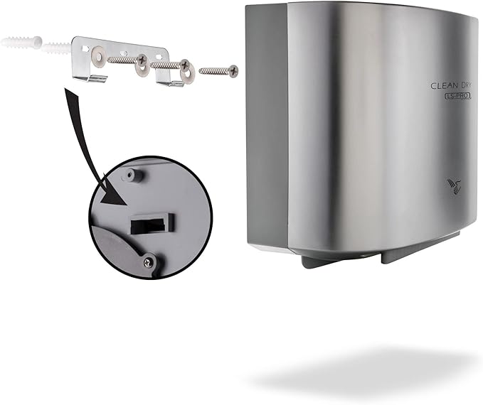 LS-PRO Automatic Hand Dryer for Commercial Bathrooms. High Speed Hot Air, Dry Hands in 7s. No Touch Operation with Infrared Sensor. Easy & Fast Installation. Low Noise 60 dB. 1 year warranty
