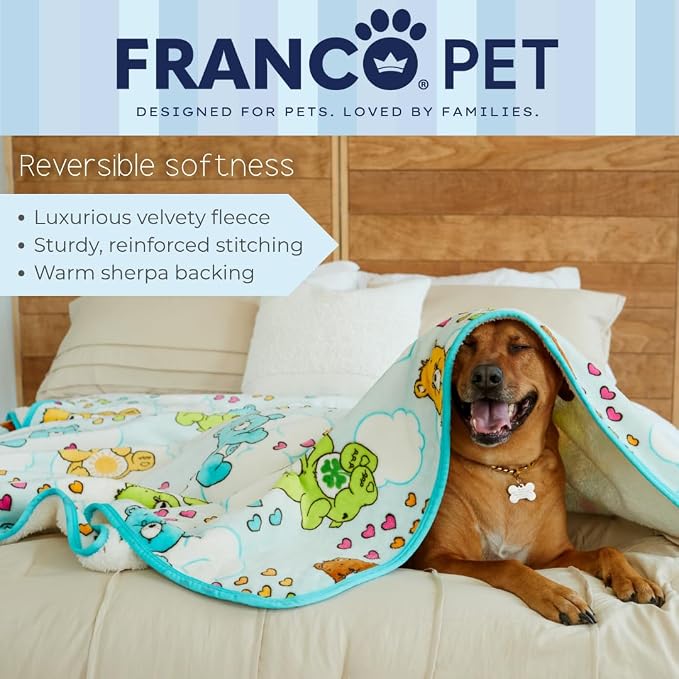 Care Bears Waterproof Dog Bed Cover, XL 60x80 Pet Blanket for Furniture Bed Couch Sofa, (Officially Licensed) by Franco