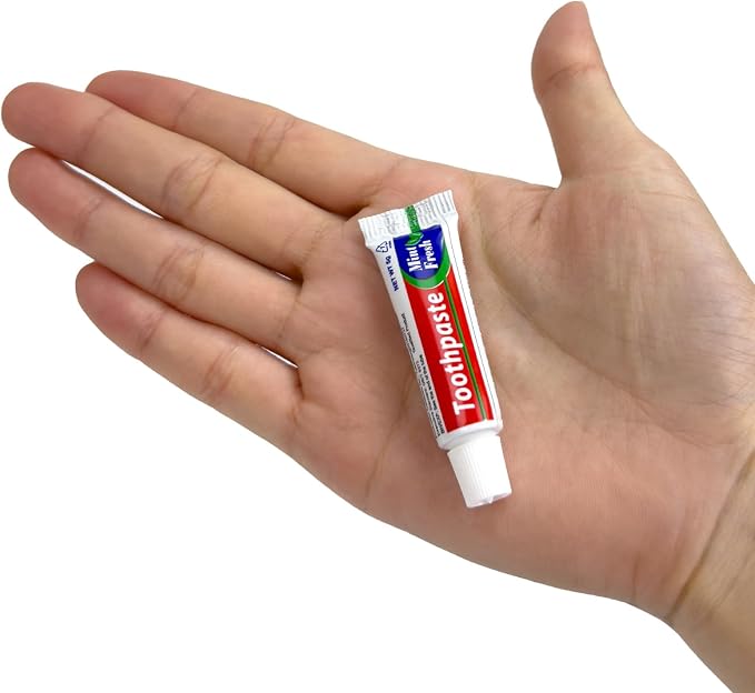 50 Tubes Bulk Mini Toothpastes, 0.18oz Single-use Mint Toothpaste | For Daily Mouth Clean and Fresh Breath, Toiletry Supplies for Homeless Shelters & Charity Donations