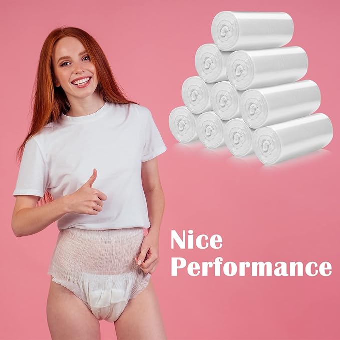 Zubebe 1000 Pcs/ 10 Roll Sanitary Napkin Receptacle Liner, Sanitary Napkin Disposal Bags Feminine Hygiene Disposal Bags Women Personal Supplies for Tampon Bathroom, 15.75 x 15.75 Inch