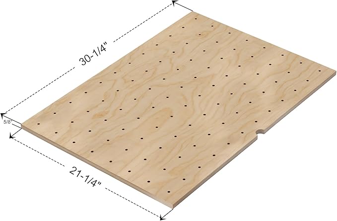 Dowell 30.25" x 21.25" Drawer Divider Organizer Wood Peg Board - 12Pegs
