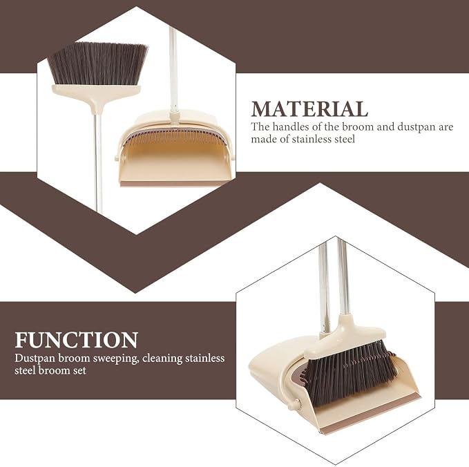 Yardwe 1 Set Broom Set Kitchen Brooms Household Cleaning Broom and Dustpan Handled Garden Dustpan Small Broom and Dustpan Brush and Dustpan Office Plastic Cleaner -