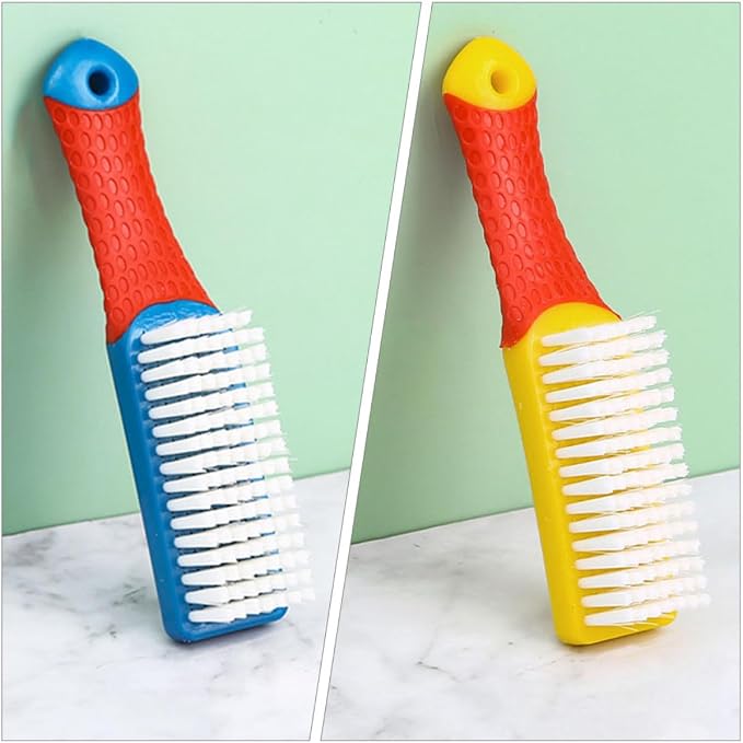6pcs Shoe Washing Brush Set with Hard Bristles, Sturdy Plastic Scrub Brushes for Laundry and Clothes Cleaning, Multi-Purpose Tools for Household Use