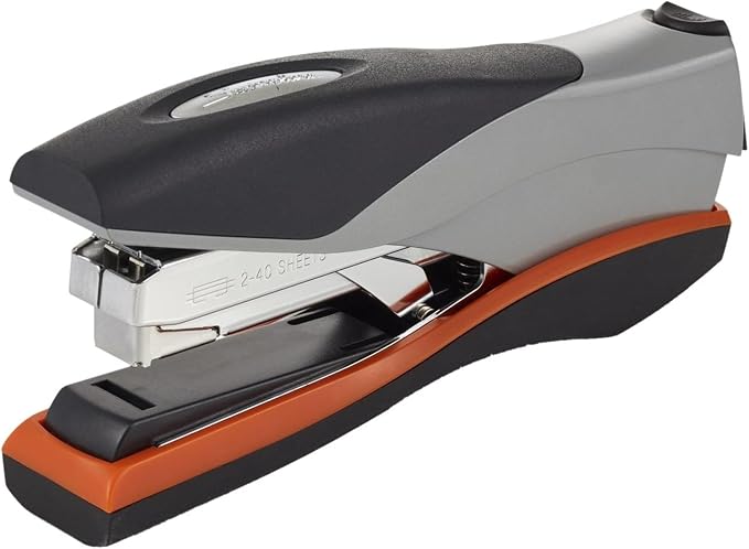 Swingline Stapler, Full Strip Desktop Stapler, 40 Sheet Capacity, Low Force, Optima 40, Silver/Black/Orange (87840)