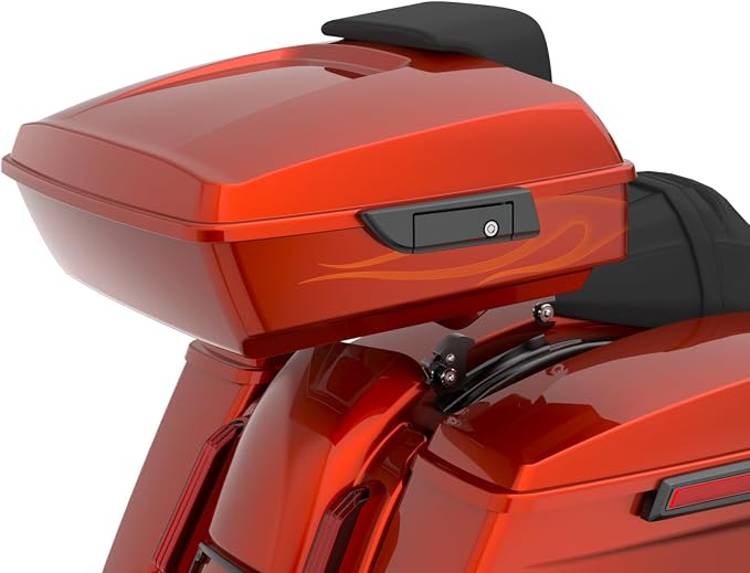 Advanblack 2025 RG Tour Trunk Pack Whiskey Firestorm Chopped Tour Trunk Pack Backrest Pad for '97-'25 Harley Touring Road King Street Glide Electra Glide CVO models