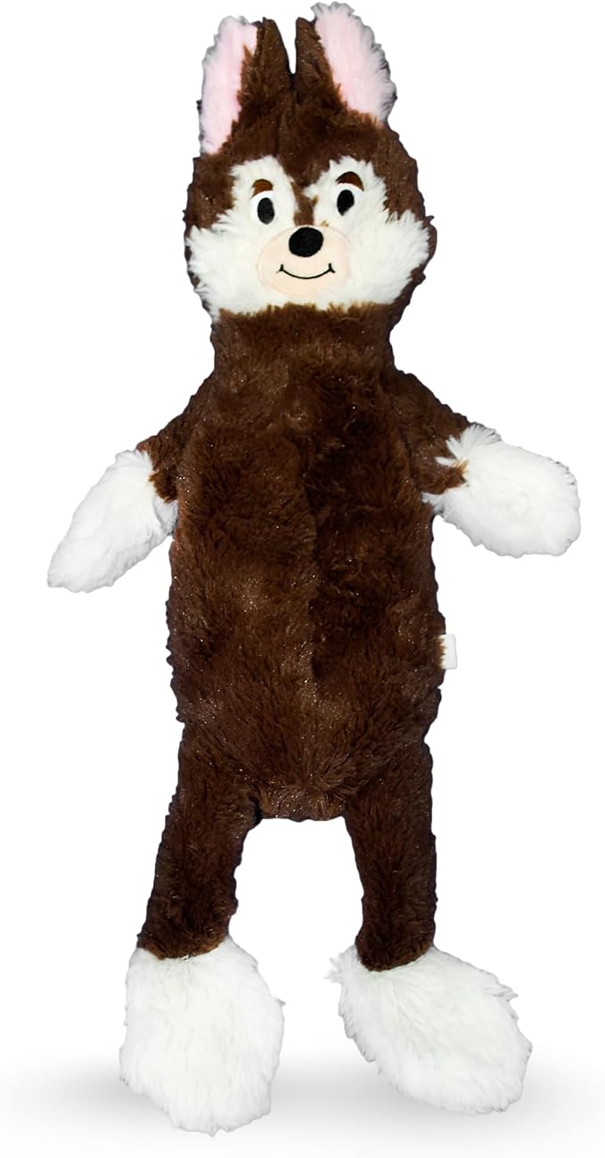 FGA MARKETPLACE Fox Flat NO Stuffing NO Squeak Plush Dog Toy, Funny Style Will Entertain Your Pet for Hours, Recommended for Small and Medium Dog 21 INCH Long