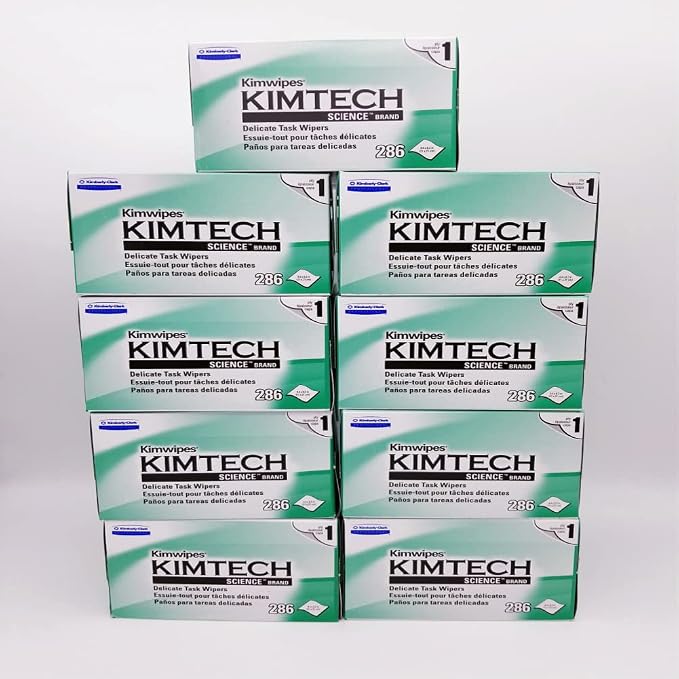 Kimberly-Clark Professional QLZSTWUH Kimtech Science KimWipes Delicate Task Wipers, 4.4 x 8.4 in. 1-ply, 9 Box of 280