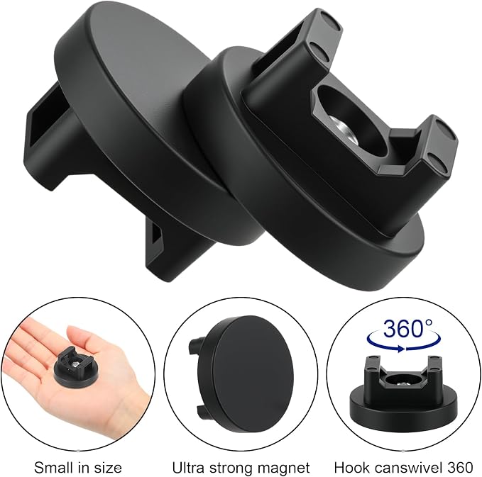 Yookeer 20 Pcs Magnetic Zip Tie Mount Base Black Magnetic Cable Clips Wire Holder Multipurpose Cable Ties Management Base Electrical Supplies for Wire (31 mm)