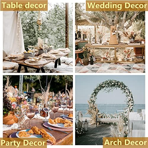 Natural Dried Pampas Grass Decor - 110 Pcs, Contains White Bunny Tails, Artificial Flowers for Bathroom, Office and Baby Shower Decor