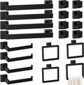 Bathroom Accessories Towel Bar Set: 20 Pieces Matte Black Bathroom Hardware Square SUS304 Stainless Steel - Wall Mounted Towel Rack&Toilet Paper Holder&Towel Ring and Towel Hook