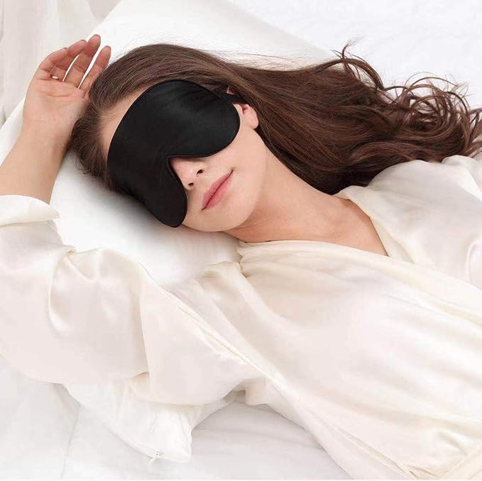 Alaska Bear Mulberry Silk Sleep Mask, Cool and Smooth (Original Black) | Genuine Organic Silk, For Sensitive Skin, Soft Filling, Lightweight, Flat Design