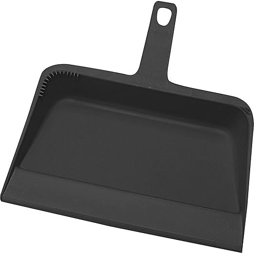 Genuine Joe GJO02406 Heavy-Duty Black Plastic Dust Pan, 12-inch (Pack of 12)