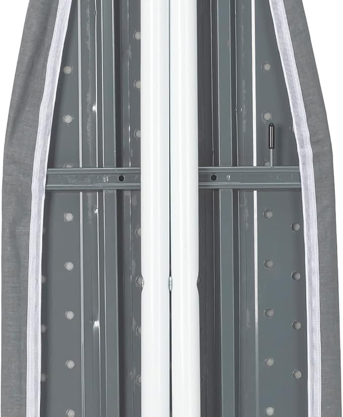 Full Size Ironing Board with Cover & Pad – Made in USA by Seymour Home Products Adjustable Steel T-Legs, 35" High Perforated Top for Steam Durable Iron Board for Home, Laundry Room (Grey)