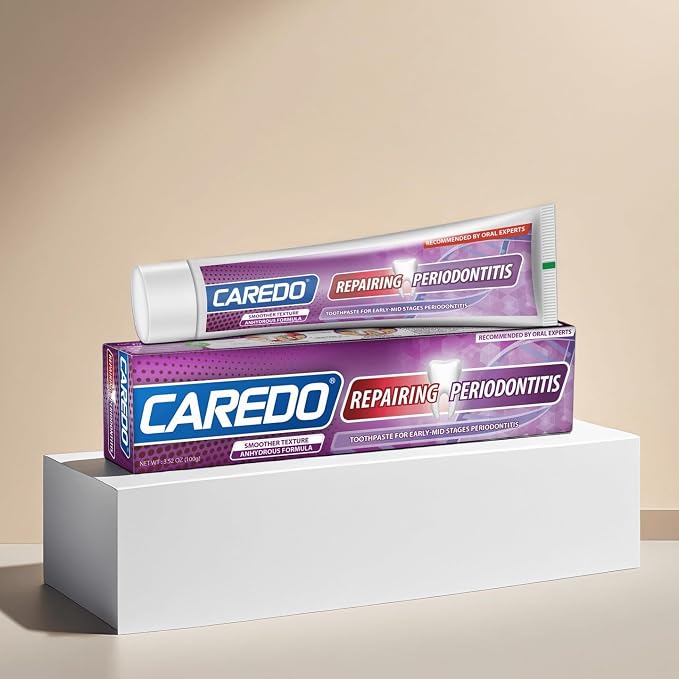 CAREDO Gum Toothpaste for Periodontitis, Gum Repair for Receding Gums, Gum Disease & Gingivitis Treatment, Periodontal Disease Treatment for Gum Health, Gum Disease Repair Bad Breath Toothpaste 2 Pack