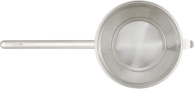 Restaurantware Chinois Strainer 1 Count 10.2" Stainless Steel Bouillon Cone with Extra Fine Mesh China Cap Strainer for Sauces, Stocks, Soups, Broths, Sifting, Sieving, Professional Kitchen Tools