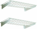 HyLoft 2-Pack Heavy Duty Steel Wall Garage Shelving, 36 in. x 18 in. Adjustable, Includes Hanging Rod, Max Shelf Load 200 Pounds, Item 777, White Powder Coated Finish
