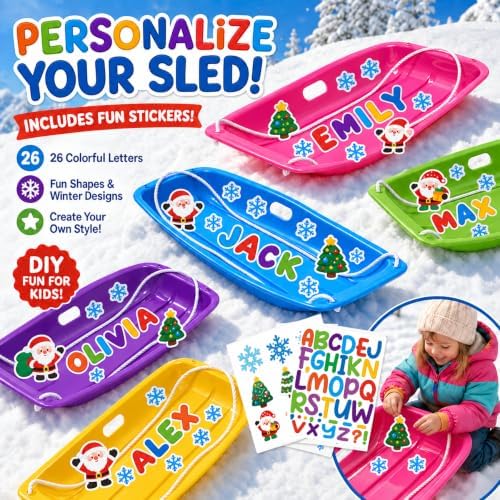 Snow Sled for Kids and Adult, Downhill Sprinter, Heavy Duty Toboggan Sled