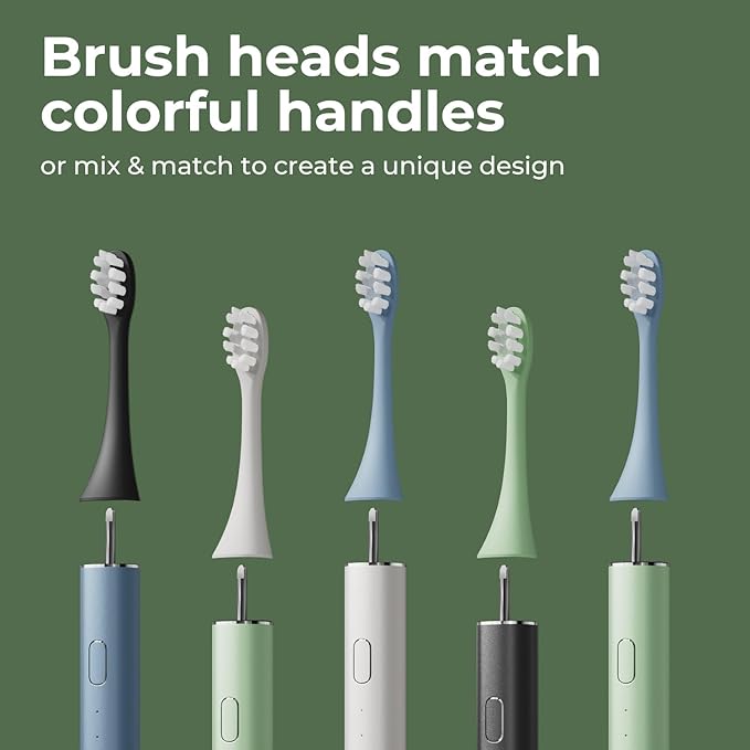 ODAY Electric Toothbrush with Wall Mounted Toothbrush Holder+ 10 Replacement Brush Heads Bundle – Complete Oral Care Kit with 3 Brushing Modes, Smart Timer, IPX7 Waterproof, 1 Month+ Battery