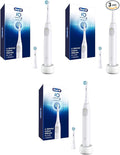 Oral-B Rechargeable Electric Toothbrush, iO2 Starter Kit, 3 Cleaning Modes, Automatic Pressure Sensor to Protect Gums, 2 Brush Heads, Pure White (Pack of 3)